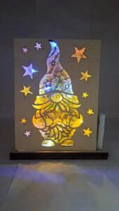 3D Leuchte Wichtel bunt